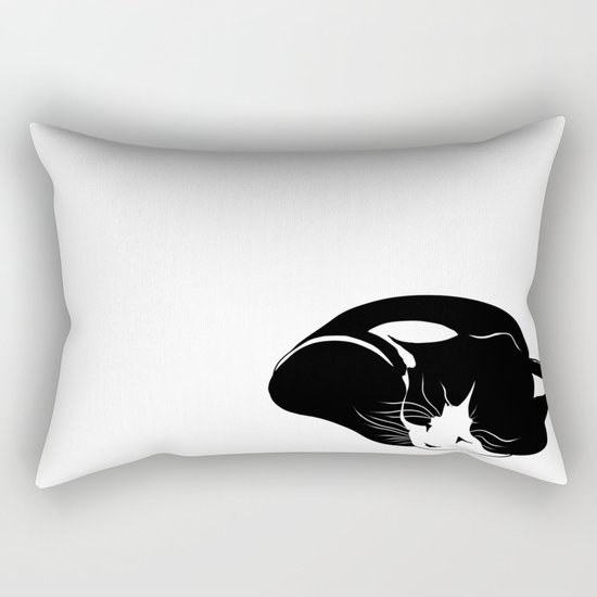 little kitten who sleeps peacefully Rectangular Pillow