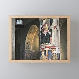 Medieval Religious Paintings, Saint Francis Church, Narni, Italy Framed Mini Art Print