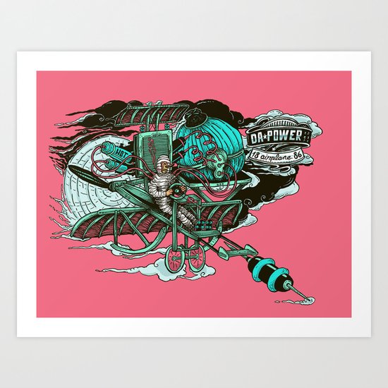 DaPower Airplane 1886 Art Print