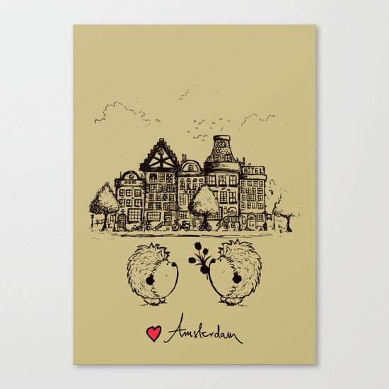 Hedgehogs in Amsterdam Canvas Print