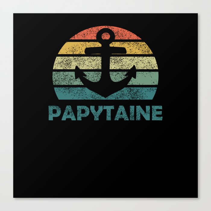 Papytaine Fathers Day Best Papa Anchor Canvas Print