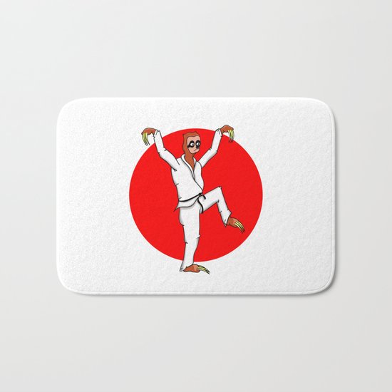 Sloth Karate Bath Mat