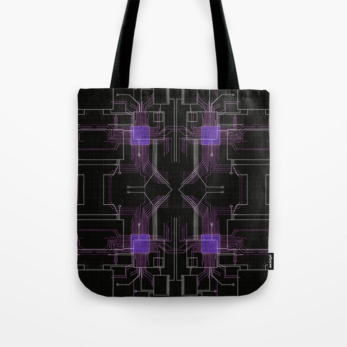 Circuit board purple repeat Tote Bag