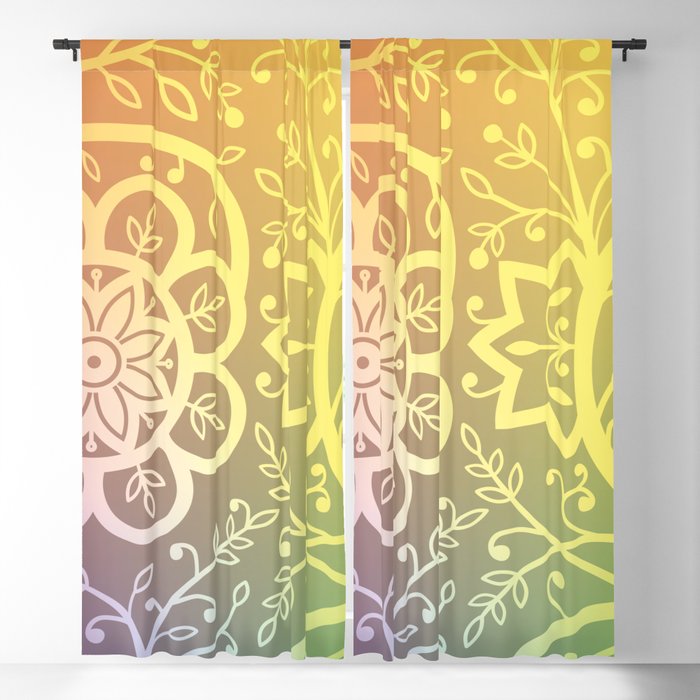 Beautiful indian floral pattern Blackout Curtain