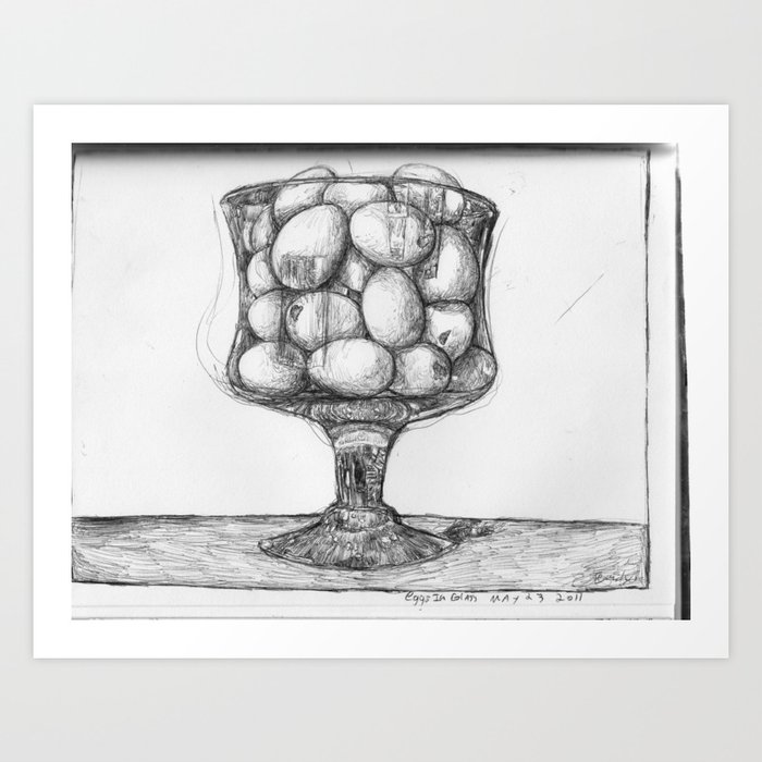 eggs in glass Art Print