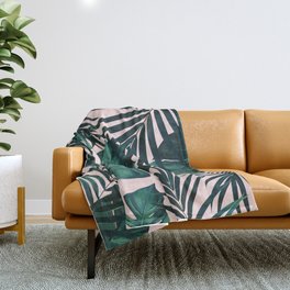 Tropical Jungle Leaves Pattern #5 #tropical #decor #art #society6 Throw Blanket