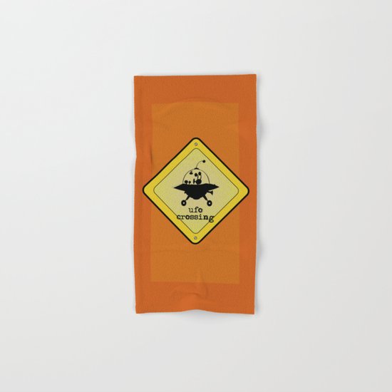 UFO crossing sign Hand & Bath Towel