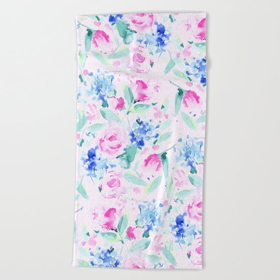Scattered Lovers Pink Beach Towel