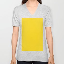 Bold Bright Golden Sunshine Yellow - Plain Solid Block Colors - Banana / Sun / Summer / Sunny / Gold / Cheerful / Primary Colours V Neck T Shirt