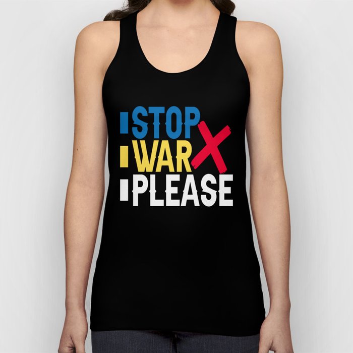 Stop War Please Ukrainian Flag Tank Top