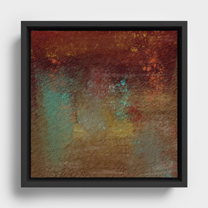 Copper, Gold, and Turquoise Textures Framed Canvas