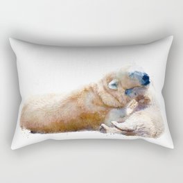 Watercolor Polar Bear Family Rectangular Pillow