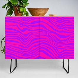 Neon Pink Purple Zebra Pattern Credenza