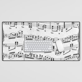 Stylized Music Paper Partition Pattern Desk Mat