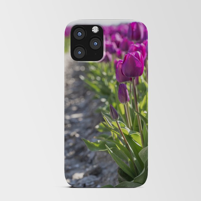 Floral purple tulip field in the Netherlands art print - bright flower nature and travel photography iPhone Card Case
