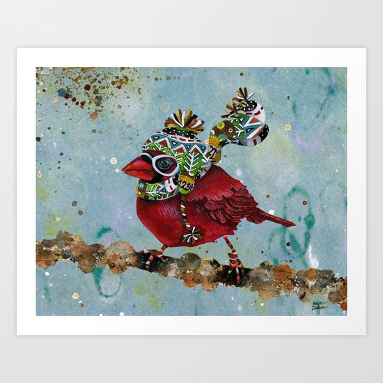 Cardinal Blaze Art Print