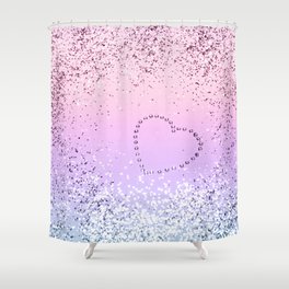 Sparkling UNICORN Girls Glitter Heart #1 (Faux Glitter) #shiny #pastel #decor #art #society6 Shower Curtain