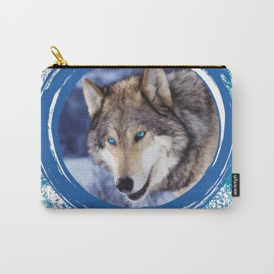 Blue-Eyed Wolf Carry-All Pouch