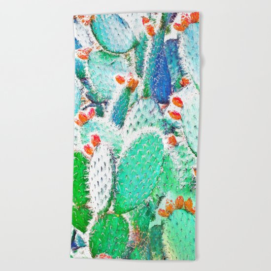 Painted Cactus #society6 #decor #buyart Beach Towel
