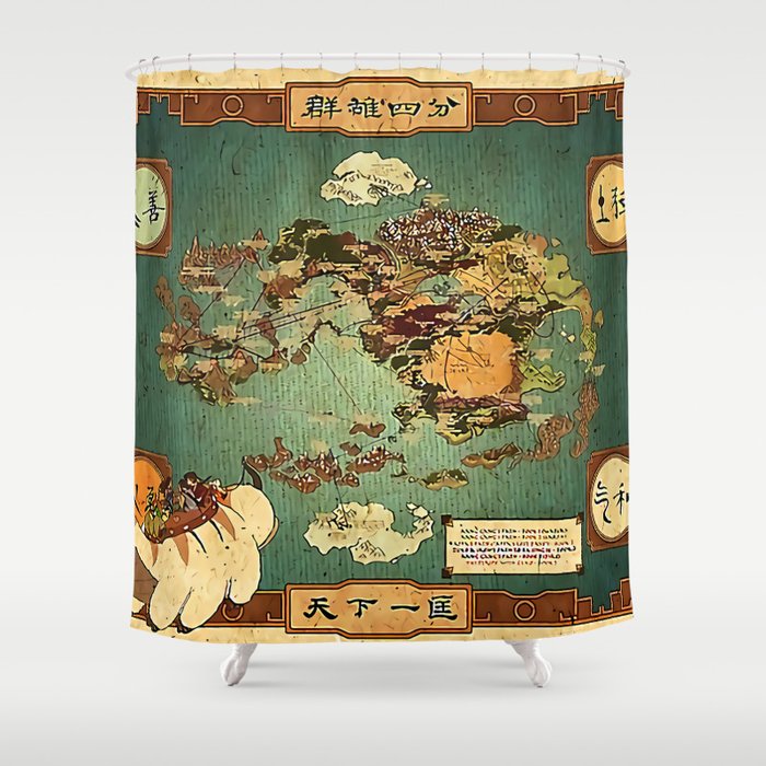 Avatar The Last Airbender Map Shower Curtain