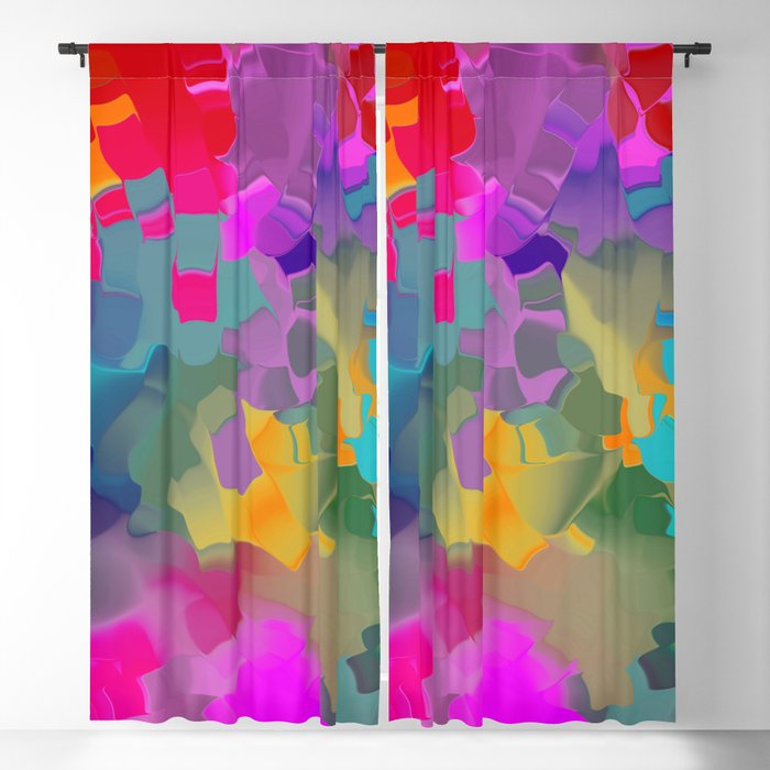 abstract floral with violet Blackout Curtain