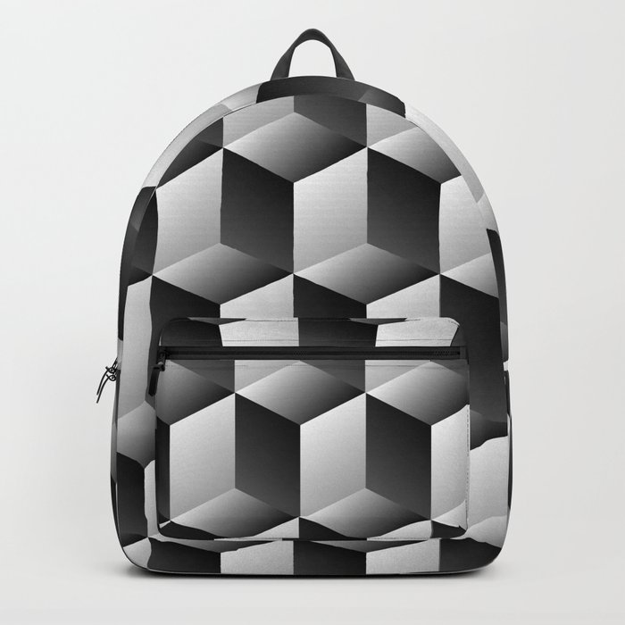 Geometric Cube Seamless Pattern Optical Illusion Fashion Graphic 3d Modern Stylish Abstract Texture Backpack By Shawlinmohd