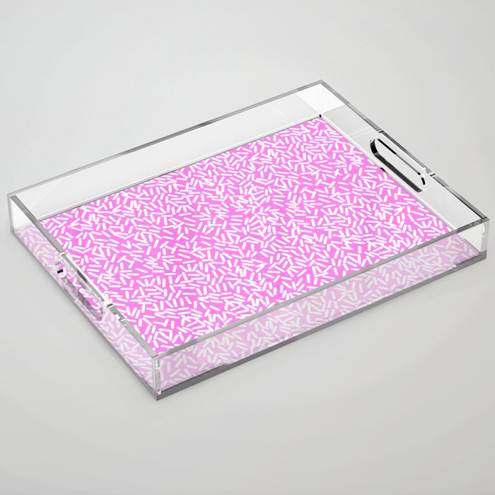 White Candy Sprinkles Pattern Acrylic Tray