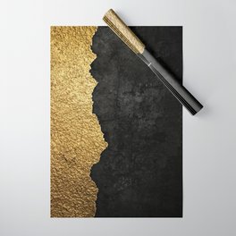 Gold torn & black grunge Wrapping Paper