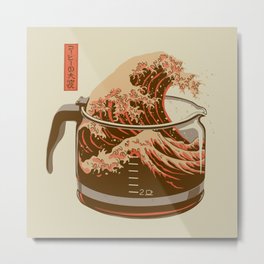 The Great Wave of Coffee light blend Metal Print