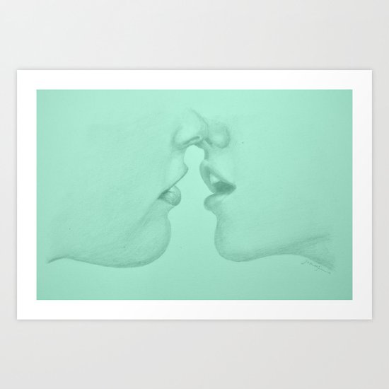 A Green Kiss Art Print