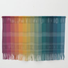 Colorful Abstract Vintage 70s Style Retro Rainbow Summer Stripes Wall Hanging
