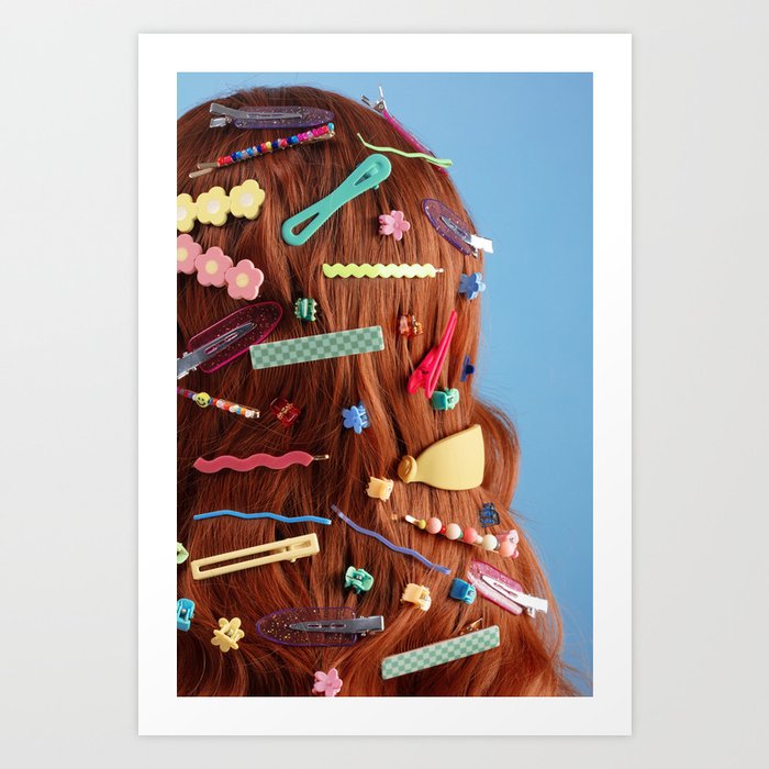 Mosaic of hair clips Art Print