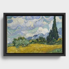  Wheat Field with Cypresses Vincent Van Gogh Framed Canvas