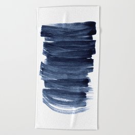 Just Indigo 3 | Minimalist Watercolor Abstract Beach Towel