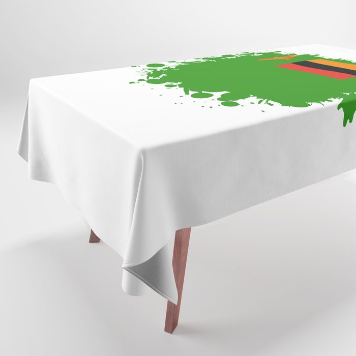 Zambia Flag Blob Design Tablecloth