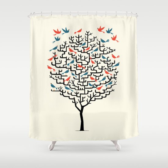 Out On a Lark Shower Curtain