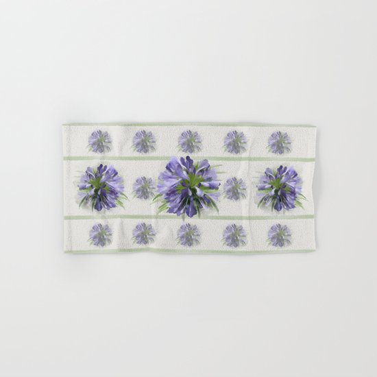 Blue purple flowers Hand & Bath Towel