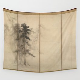 Japanese Art Print - Hasegawa Tohaku - Pine Trees, Right (16th Century) Wall Tapestry