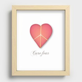Cure fear - with love and peace Recessed Framed Print