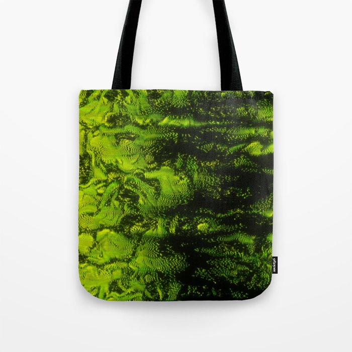 Green Jungle Glitch Distortion Tote Bag