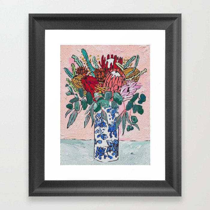 Australian Native Bouquet of Flowers after Matisse Gerahmter Kunstdruck