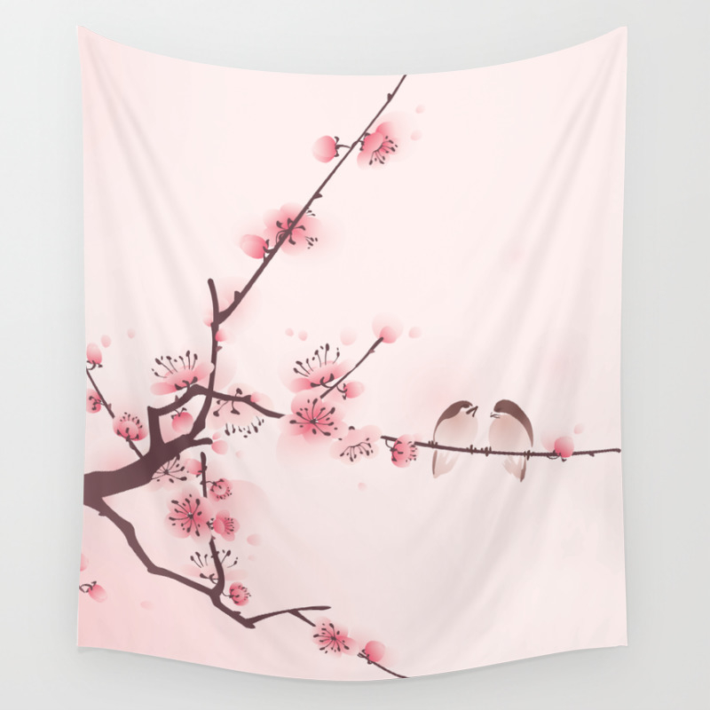 cherry blossom wall tapestry
