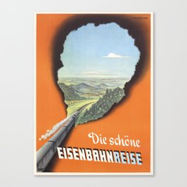 German Train Travel Poster Die schöne Eisenbahnreise Canvas Print