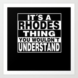 RHODES Surname Personalized Gift Art Print | Birthday, Dad, Father, Mommy, Niece, Aunt, Sister, Mother, Mom, Graphicdesign 