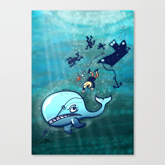 Whales are Furious! Canvas Print