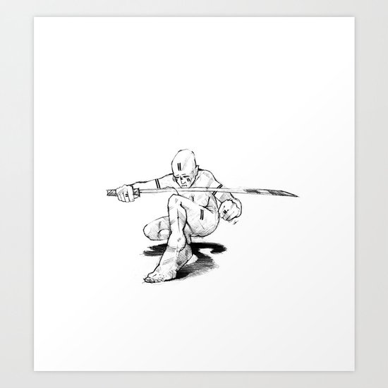 Naked Ninja Art Print