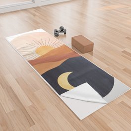 Abstract day and night Yoga Towel
