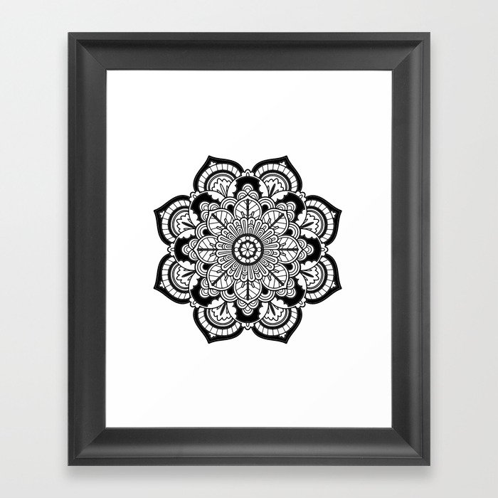 Black And White Flower Framed Art Print
