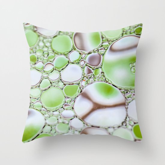 Bubbling Green Throw Pillow