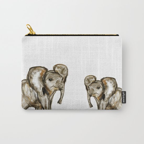 Baby Elephant Blue Carry-All Pouch